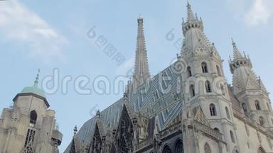 奥地利<strong>维也纳</strong>市中心哥特式圣斯蒂芬大教堂的美丽建筑